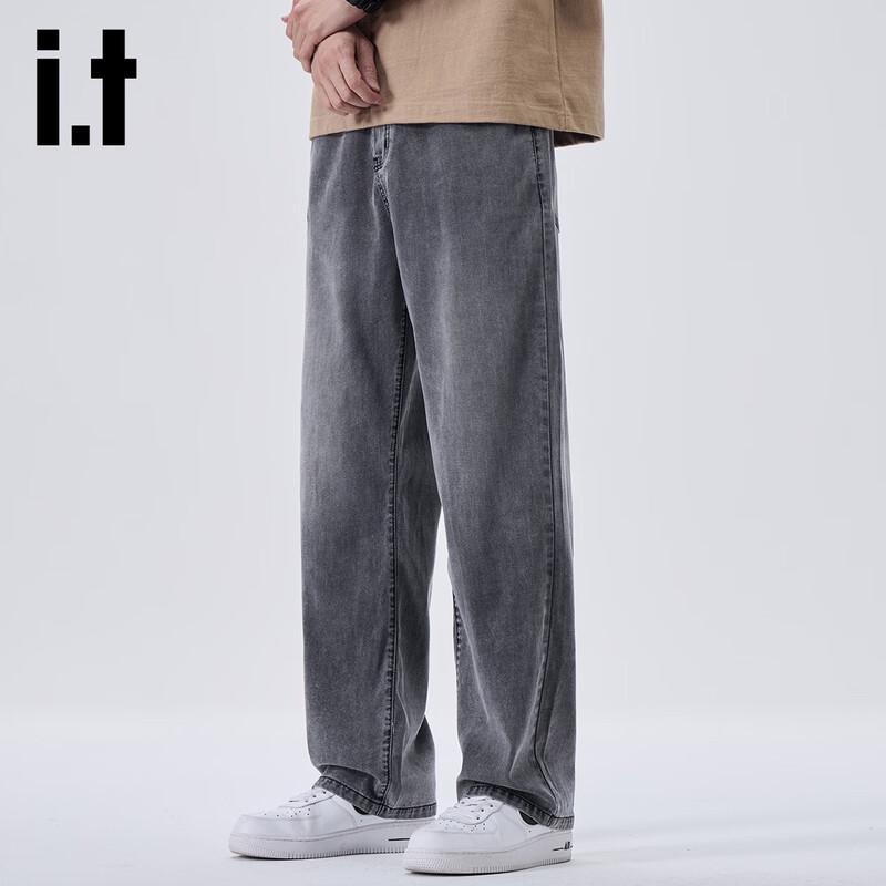 Izzueit Men s Tencel Loose Straight-Leg Jeans 2XL