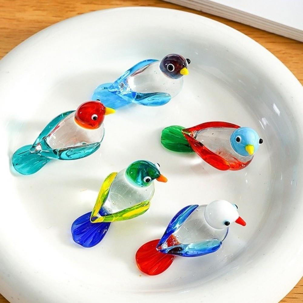 Handmade Glass Bird Figurine Mini Decorative Figurine New Animal Statue