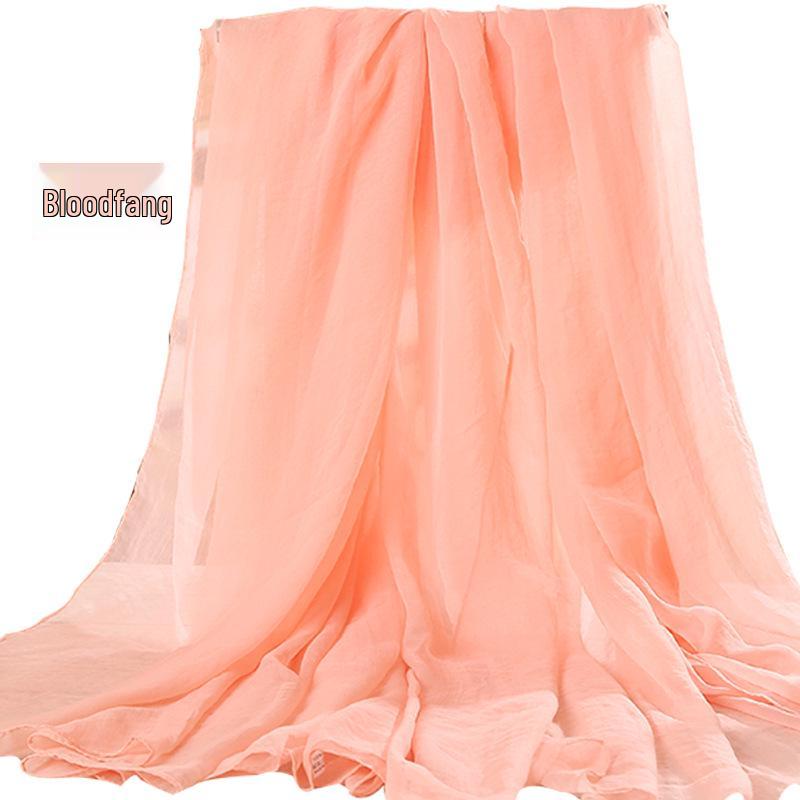 Versatile Summer Red Silk Scarf: Multifunctional Imitation Silk Shawl, Sunscreen Beach Towel, Dancing Gauze Scarf for Women