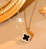 Fashion Simple Four-Leaf Clover Necklace Upscale Hundred With Senior Sense Pendant Titanium Steel Necklace Ladies Necklace