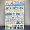 Vintage Metal Poster Pool Rules Bathroom Wall Decor