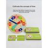 Wooden Clock Model Teaching Aid Learning Clocks with Cards Kindergartner Toy for Game Interaction Time Cogn