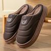 Extra Large Size Waterproof Cotton Slippers Indoor Home Thick Bottom Non-slip Piled Warm Leather Plush Slippers
