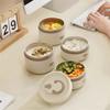 Insulated Lunch Box Set with Three Stackable Containers and Portable Bag Microwave Safe Leak Proof Food Storage for Office Work Travel