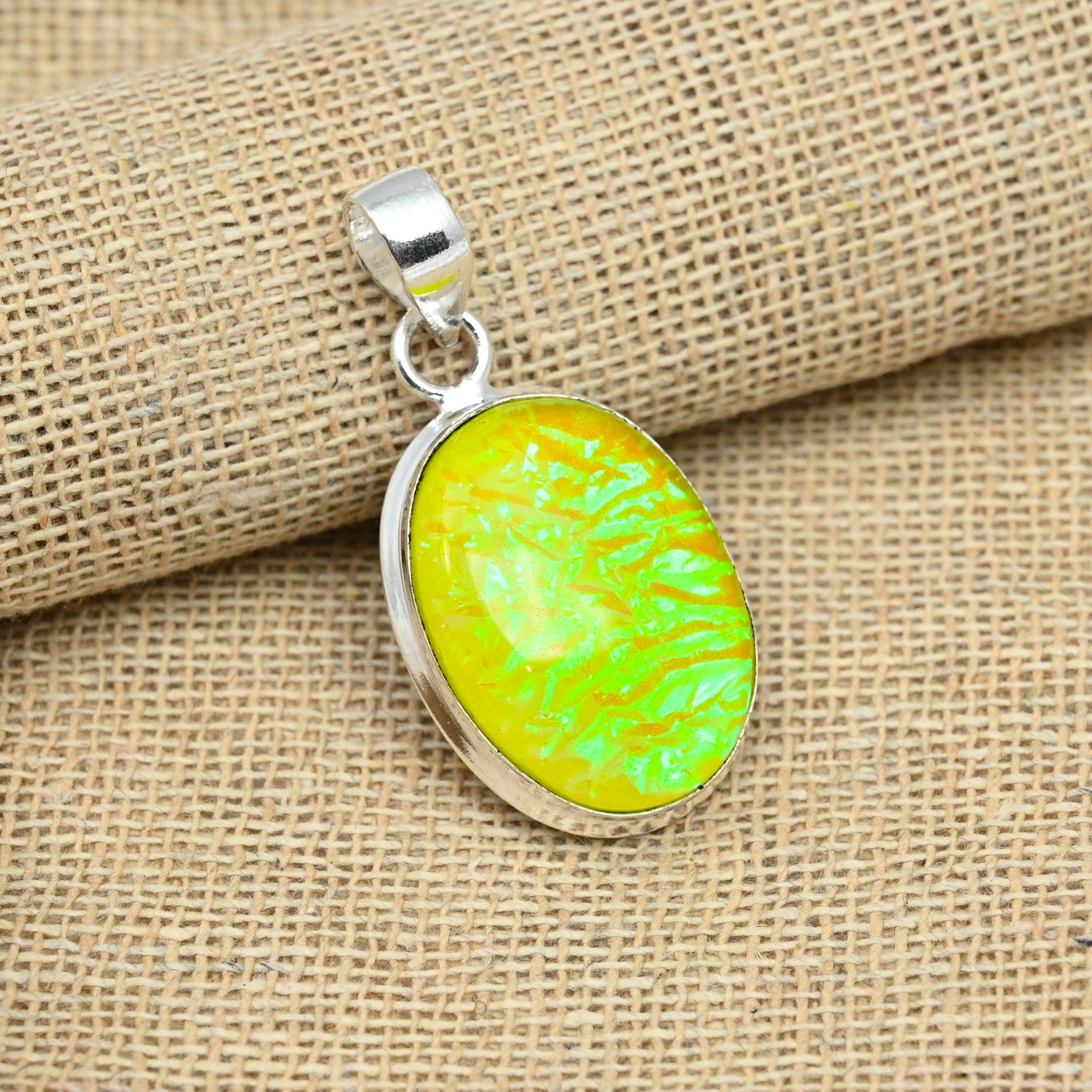 

Желтый австралийский тройной опал, драгоценный камень, стерлинговое серебро 925 пробы, подвеска ручной работы, ювелирные изделия 1.57 Inches жёлтый