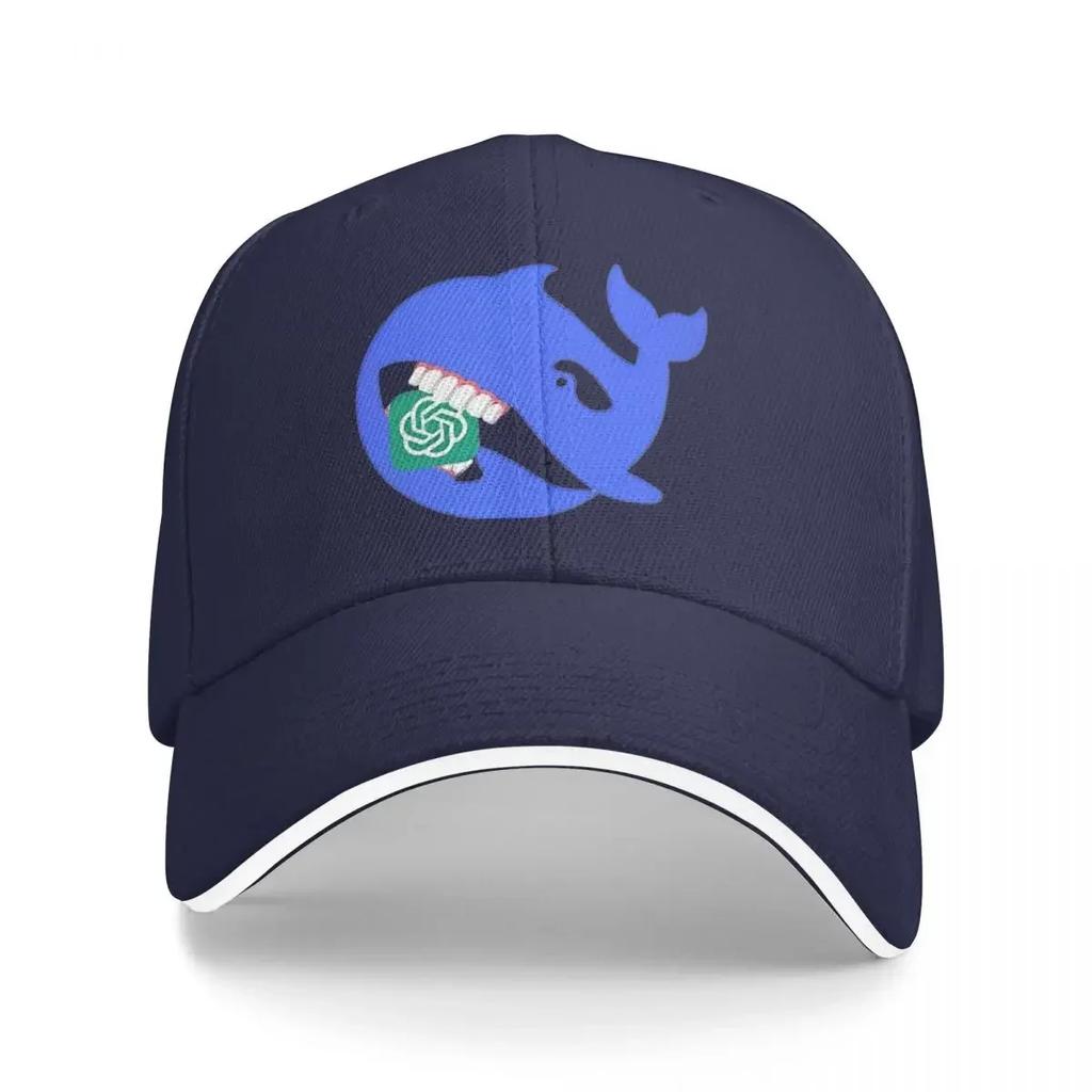 Fashion Logo Deepseek Whale Eating Baseball Cap Running Hippie Breathable Hip Hop Hats Women Unisex Fashion Custom Baseball Caps