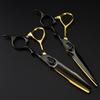 6.0 Inch Cm-12 Black Gold H Er Double-Sided Sword Back, Hair Scissors, Hair Scissors, Flat Scissors, Bangs Scissors, Teeth