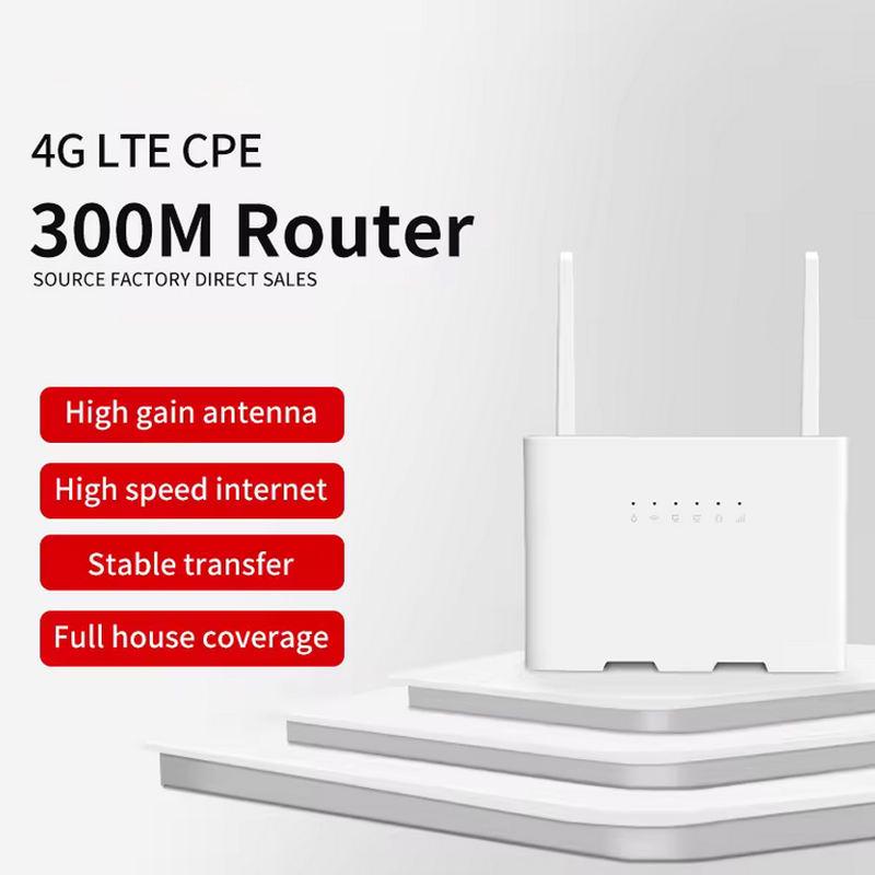 300Mbps Dual Antenna 2.4GHz Indoor Wireless LTE Router with OpenWrt