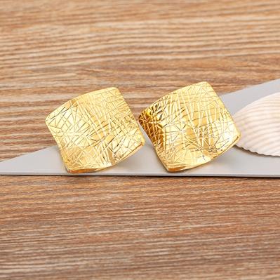 

Nidin New Trendy Concavo-convex Metal Stud Earrings European American Style Hip-hop Punk Retro Fashion Ear Jewelry Accessories золотой