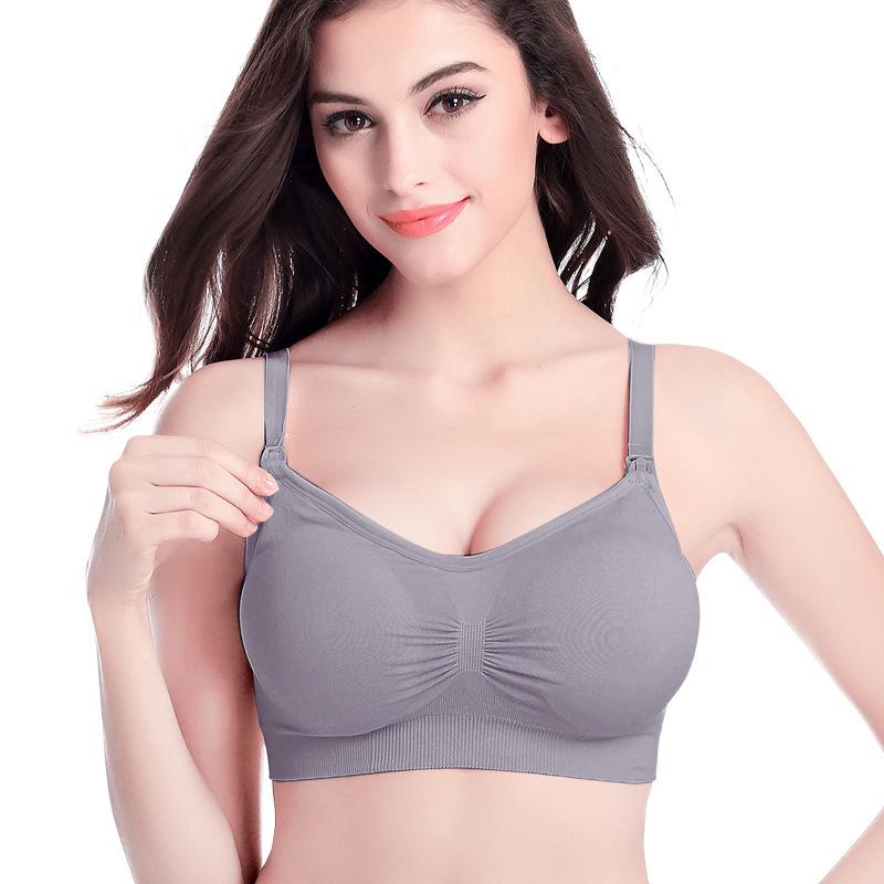 Adjustable Wire-Free Nursing Bra with Front-Open Design and Breast Pads for Pregnant & Breastfeeding Women