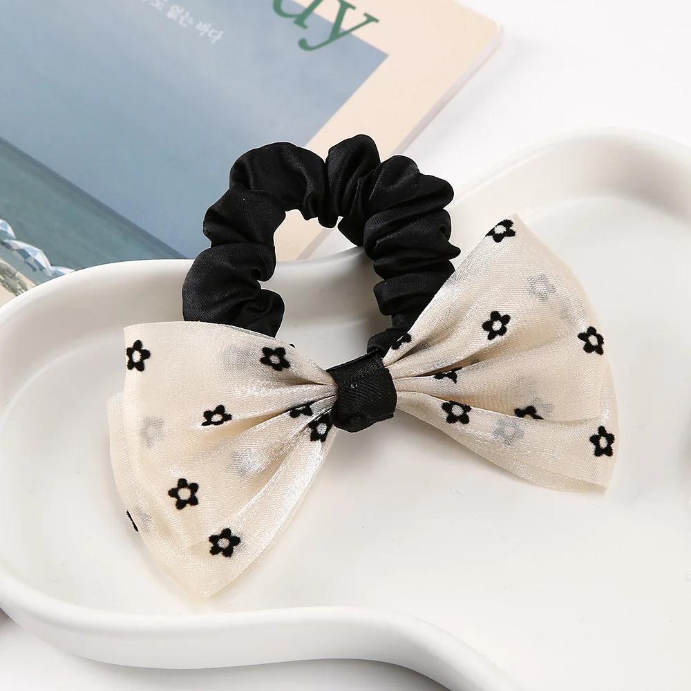 Fashion Korean BowKnot Hair Ties Scrunchies Women Girls Elastic Hair Bands Band Long Ribbon Bow Ponytail Accessories
