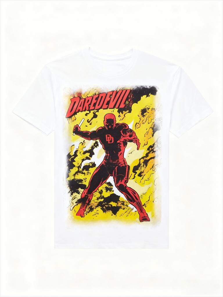 Äkta 2026 Nya Daredevil Comics Jumbo Tryck Plus Storlek Herr Kortärmad Lös Rundhals T-shirt