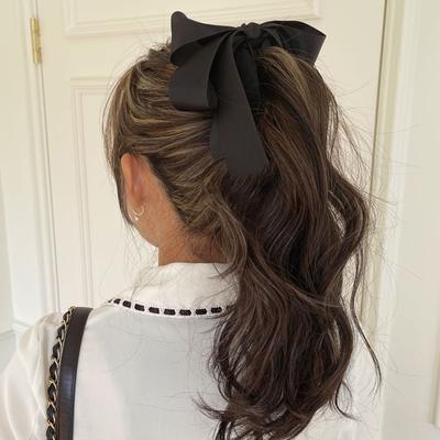 Lystrfac New Banana Clip Bow Hair Clips for Women Girls Back Head Double Layer Hairpin Horsetail Clip Fashion Hair Accessories