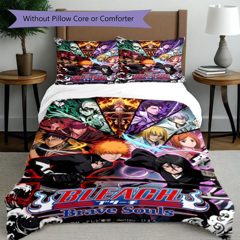 3pcs Duvet Cover Set (1*Duvet Cover + 2*Pillowcase, Without Core), Bleach Print Bedding Set, Bedroom Decor, All‑Season, Gift