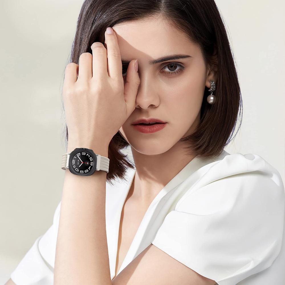 For Samsung Galaxy Watch 7 Ultra Band 47mm Accessories Adjustable Braided Solo Loop Nylon Bracelet Galaxy Watch Ultra Strap 47mm