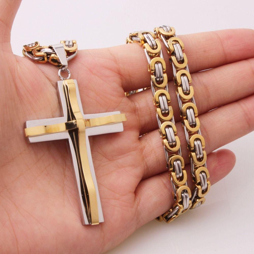 Titanium Steel Catholic Jewelry Accessories Retro Crucifix Pendant Chain Cross Necklace  Church