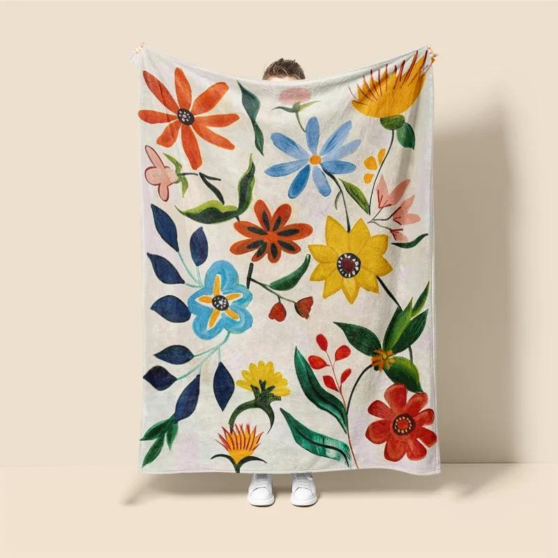 

Scandinavian ins style Morandi blanket abstract geometric design anti-static dust Netroots with the same sofa cover blanket 75x90cm