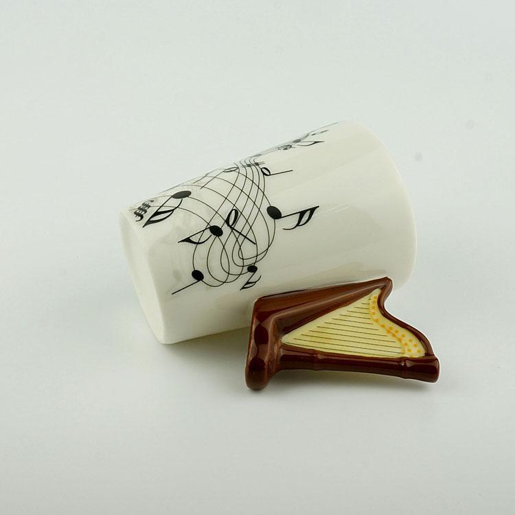 General Merchandise Daily Creative Ceramic Water Cup 3D Harp Handle Gift