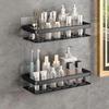 Bathroom Aluminum Shelf Shower No Drill Wall Mounted Organizer Rectangular Storage Rack