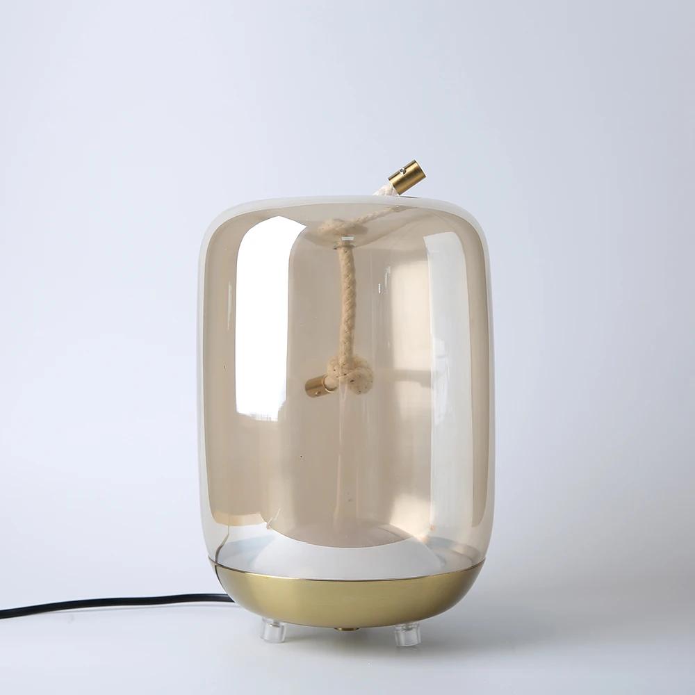 

Современные стеклянные настольные лампы Brokis Knot для гостиной, скандинавские светодиодные напольные светильники, настольная лампа для офиса, спальни, прикроватная лампа, предметы домашнего декора янтарь