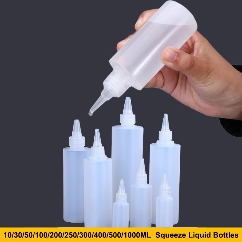 10-1000Ml Empty Plastic Squeeze Dropper Bottle With Screw Cap Semi-Transparent Eyes Liquid Ink Oil Paint Pigment Container