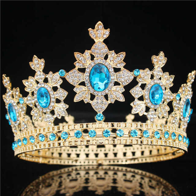 Crystal Queen King Tiaras And Crowns Bridal Diadem Women Pageant Prom Hair Ornaments Wedding Bride Headpiece Jewelry Accessories