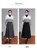 2025 Winter High-Waisted Wool A-line Skirt - Drapey, Slimming, Mid-length, Pleated, Wide-hem Design.