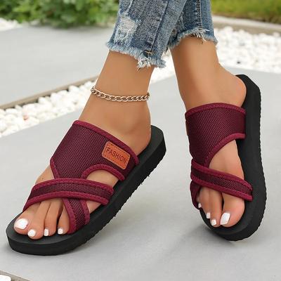 Fashion Clip Toe Sandals Solid Color Fish Mouth Comfort Casual Peep Toe Slippers Slip On Holiday Vacation Outdoors Beach Shoes