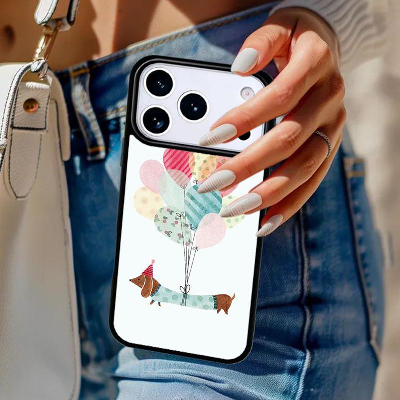 

Dachshund Dog Ballon Phone Case For iPhone 17 Air 14 15 13 12 Max Cover For Apple 14 15 16 16e 11 Pro Max Plus Coque iPhone 17pro