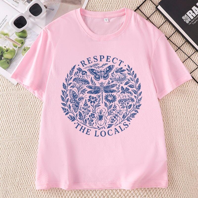 Respect The Locals TShirt Unisex Unisex Wildlife Nature Tee Camping Hiking Nature Lover T Shirts Casual Round Neck Printed Clothing