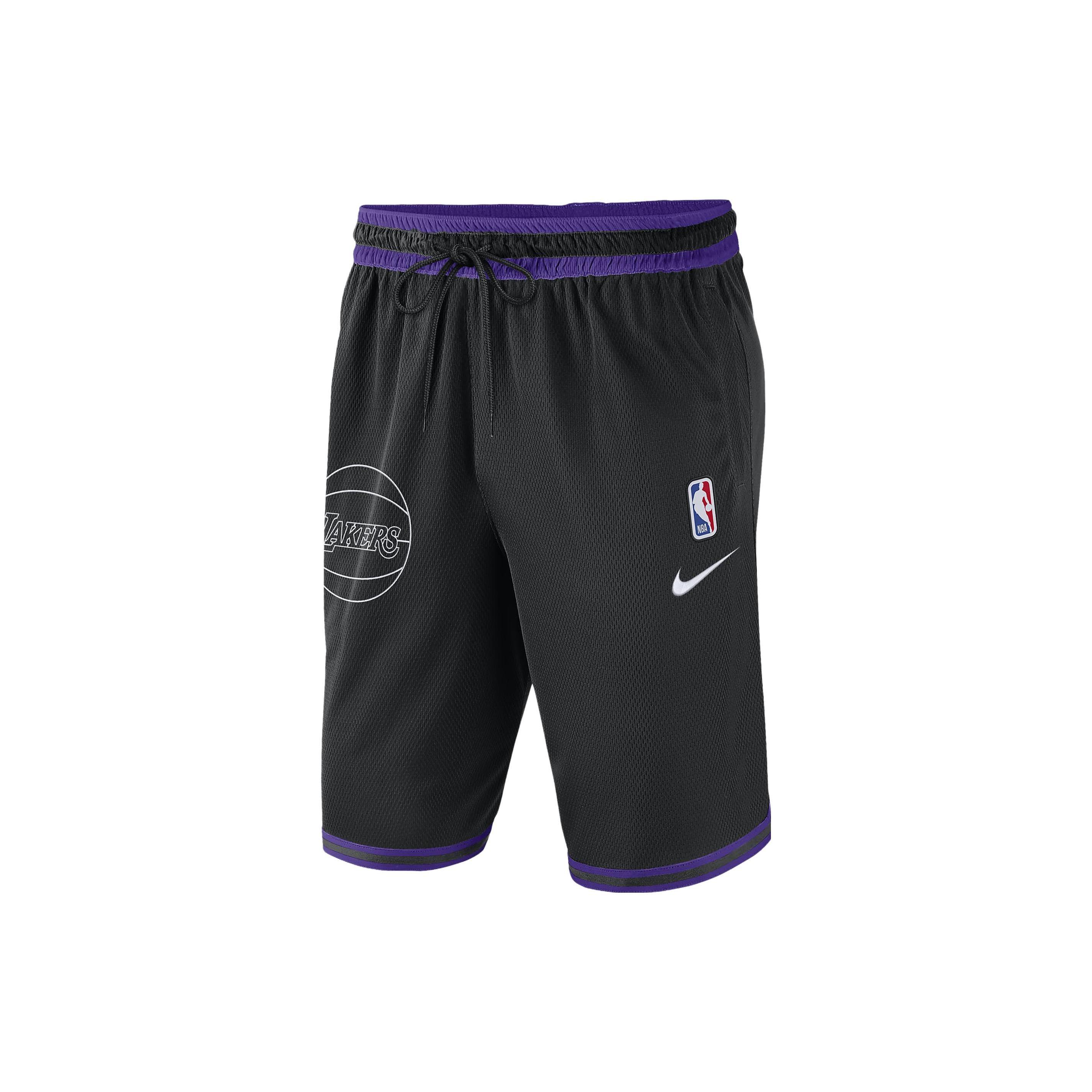 

Nike Лос-Анджелес Лейкерс Dri-FIT NBA Шорты для баскетбола мужские с принтом буквенного узора, цветные блоки, на кулиске, свободного кроя, быстросохнущие, дышащие, DZ3686-010 L