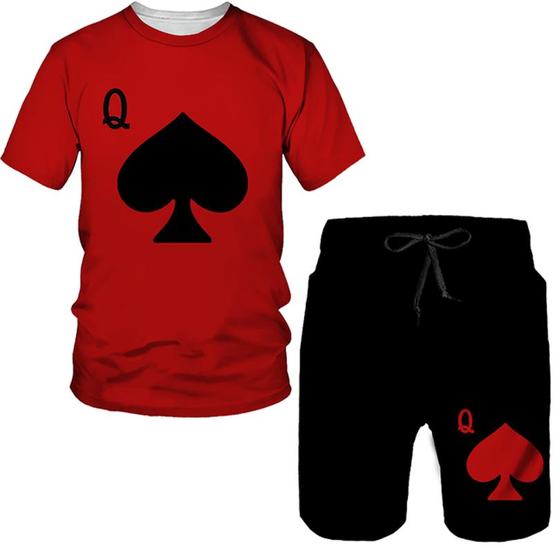 Camisetas/pantalones cortos/traje para hombre, conjuntos de Top y pantalones cortos, camiseta informal de gran tamaño, chándal, traje para pareja, moda de verano