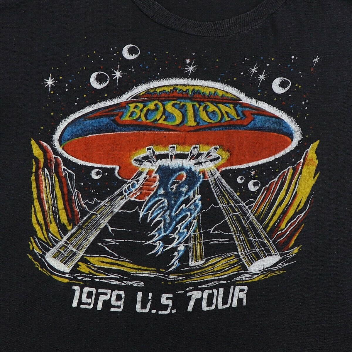

1979 US Tour Boston Band Shirt Short Sleeve Classic Black Unisex S-5XL EM0432 Unisex T-Shirt L