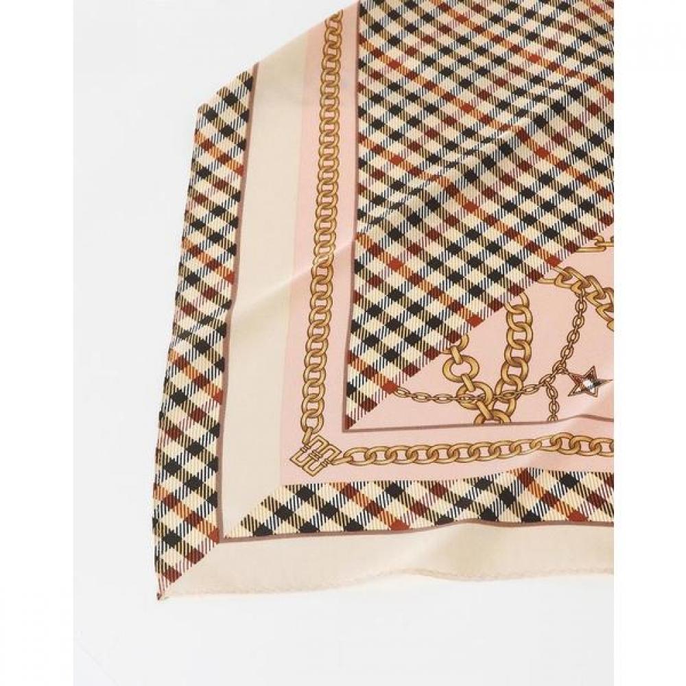 Daks Beige Check Chain Scarf Ring Set Dcsc2f825i2