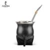 Taza de Yerba Mate Argentina con Revestimiento Cerámico Pajita Calabaza para Té Taza Una Bombilla Mate (Paja) un cepillo de limpieza