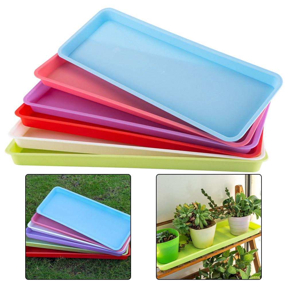 Plastic Plant Saucers Set of 6 Rectangular Trays for Indoor Outdoor Use To Capture Water Drips from Potted Plants