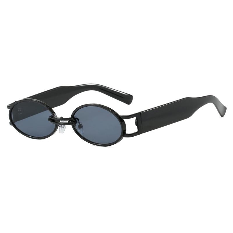 Ins New Retro Oval Classic Punk Women Sunglasses UV400 Luxury Brand Hollow Frame Design Men Street Shoot Vacation Gafas De Sol