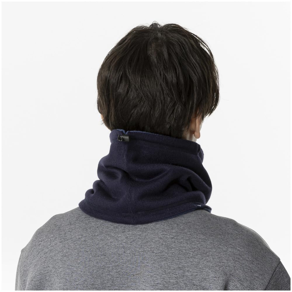 Mizuno Training Wear Reversible Neck Cold Weather Pageant Blue x Classic Free Size Warmer, Fleece, 32JYB708, Blue,