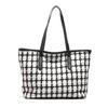 Large Capacity Plaid Bag Women's 2025 New Fashion Striped Fashion Handbag Foreign Style Versatile Shoulder Tote Bag