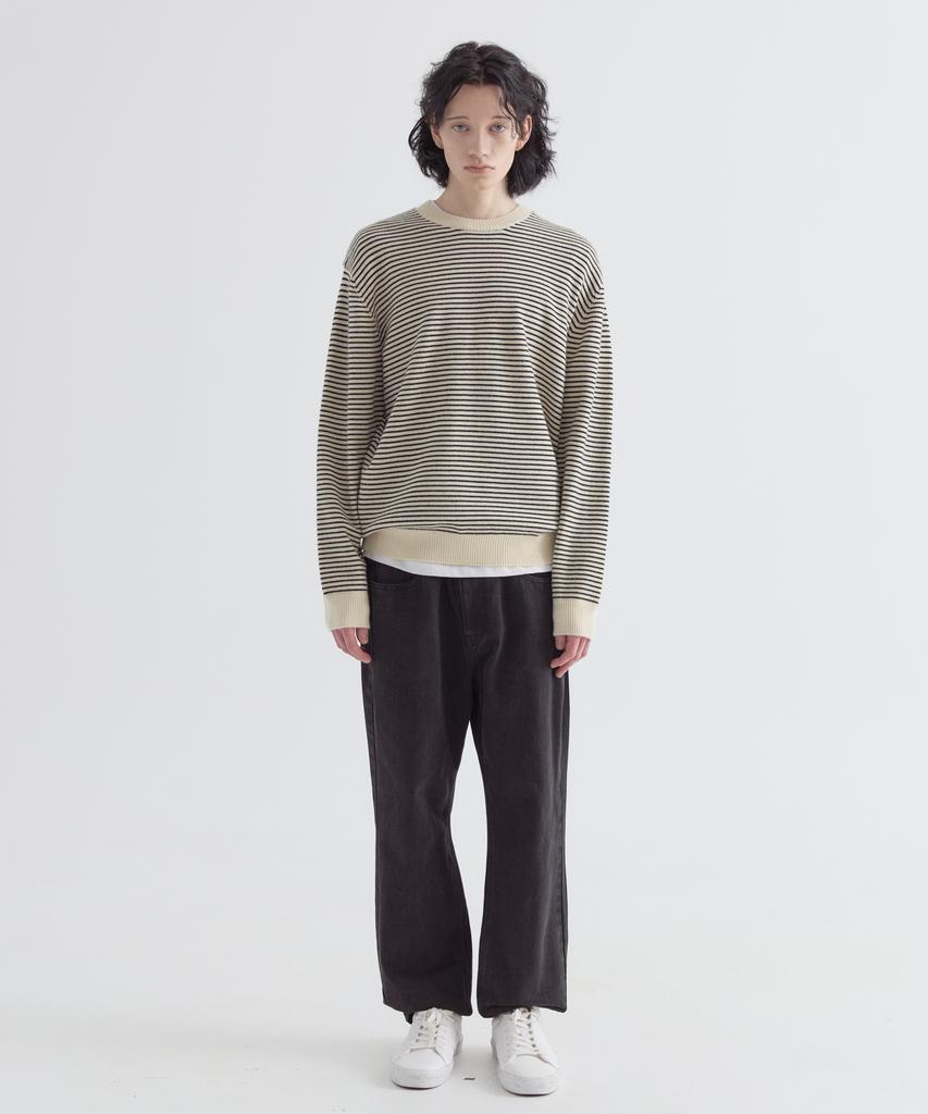 EZIO Aube Stripe Round Knit_Ivory