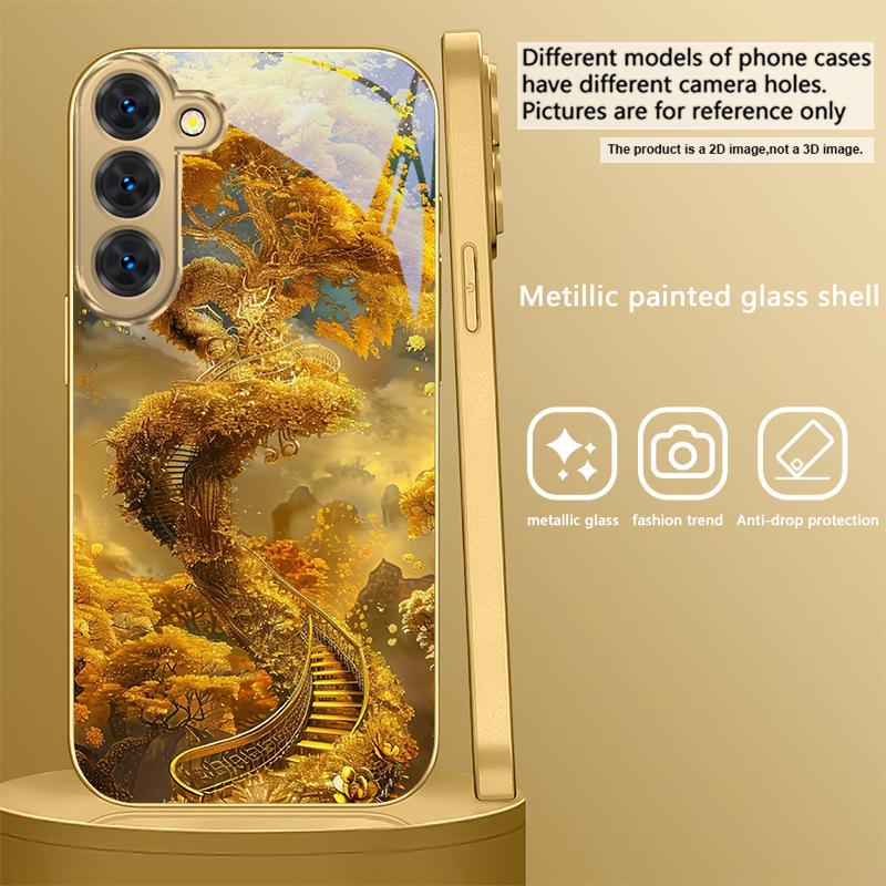 

Мифический Золотой Дракон Для Samsung Galaxy S26 S20 FE S21 S22 S23 Plus S24 Ultra S25Ultra S21+ S22Plus Золотой стеклянный чехол для телефона Galaxy S26