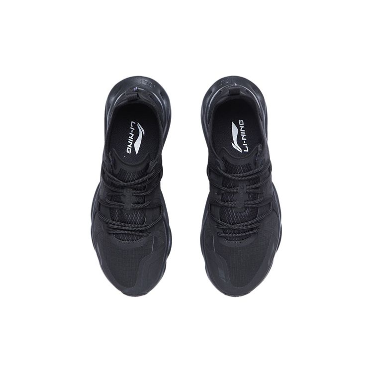 Li Ning Arc Comfortable Rebound Shock Absorption Wear Resistant Non Slip Low Top Running Shoes Women sneaker Black ARHQ088-10