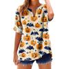 Women's Fashionable, Casual, Comfortable, Loose-Fitting Halloween Print Top