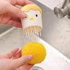Household Cleaning Tool Eggshell Chicken Shape Kitchen Scrub Dish Brush Palm-Held Non-Scratch Dish Scrubber With Scouring Pads