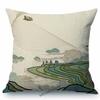 Traditional Chinese Ink Oil Painting Mountain Scenery Cotton Linen Sofa Throw Pillow Case Home Decoration Car Cushion Cover Case