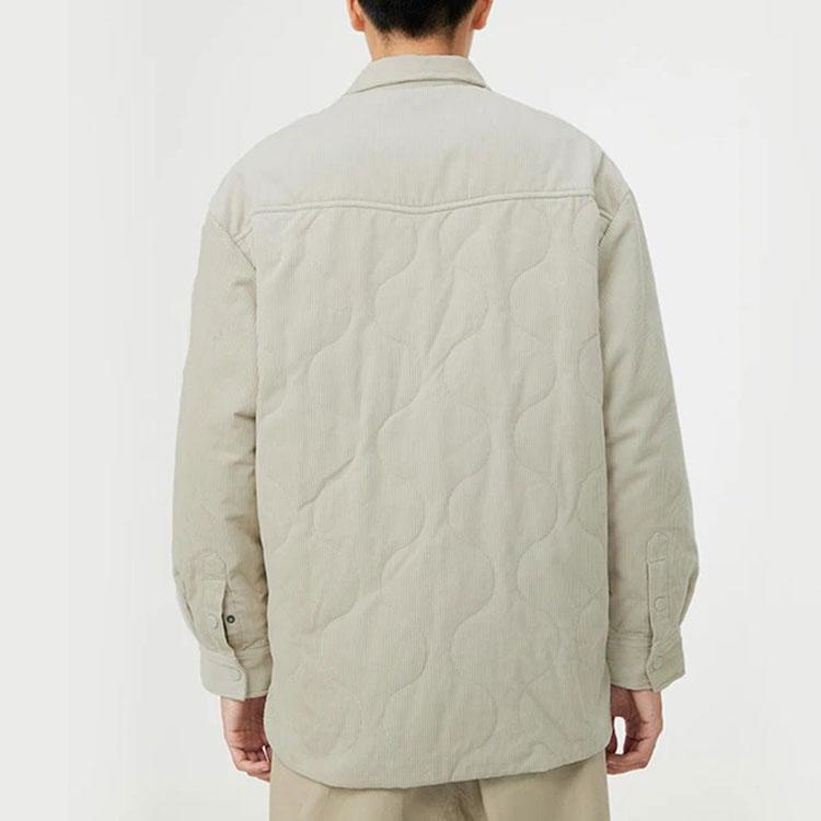 Li Ning Sports Trend Series Corduroy Warm Loose Cotton Jacket Men Jacket Light-Yellow Gray AFMR459-1