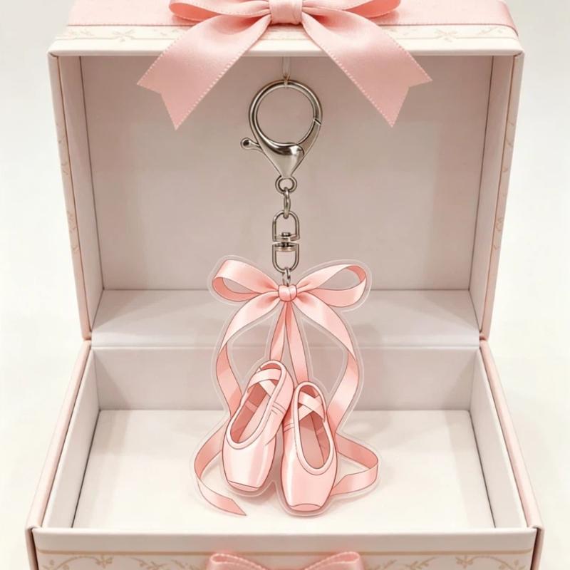 Ballet Shoes Keychain Cute Fashion Hanging Ornament 1Pcs Lightweight Keyring Pendant for Luggage Tag Decor Ballet Class Reward Gift