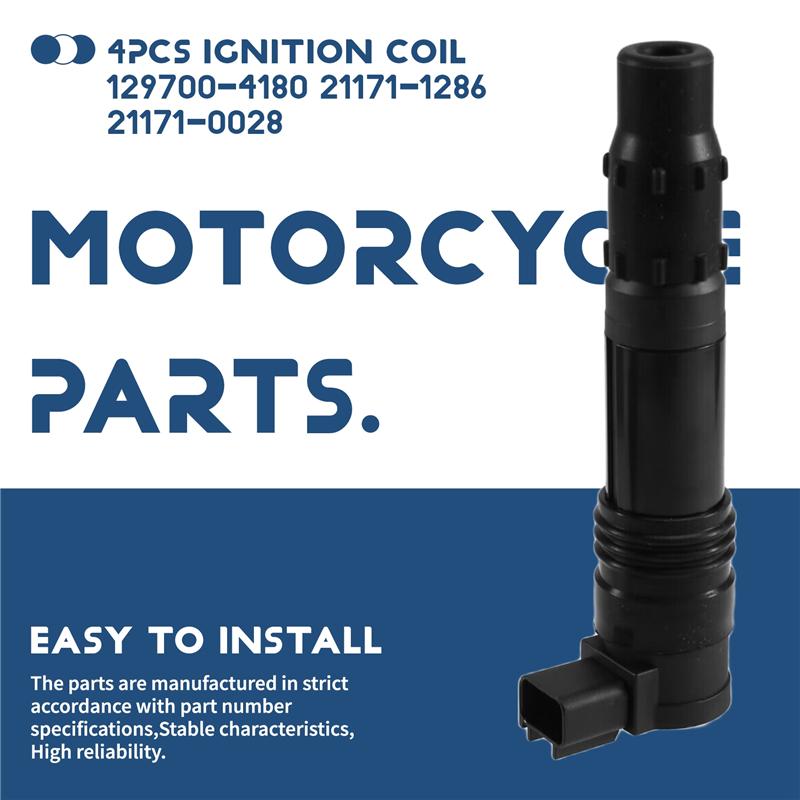4Pcs 129700-4180 21171-1286 21171-0028 Ignition Coil For KAWASAKI ER-6F ER-6N VERSYS 1000 Z1000 Z750 NINJA ZX-12R 650