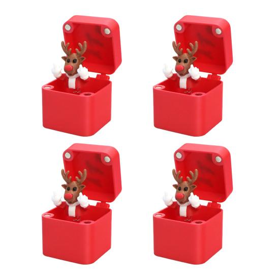 1/2/4Pcs Christmas Middle Finger In A Box Ornament Pop-up Santa Claus Reindeer Snowman Box Desktop Decoration Tricky Props Gag Prank Gift