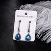Yousheng 1 Pair Women Drop Earrings Blue Cubic Zirconia Water Drop Hanging Earrings Prom Party Wedding Ear Jewelry Bridal Earrings